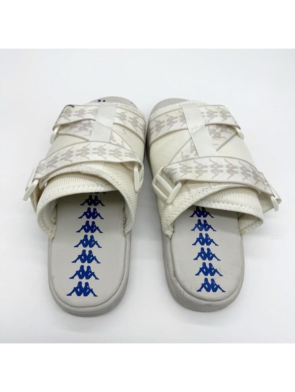 Kappa 222 Banda Mitel 1 Slide Sandals Men 11 white blue streetwear Y2K Summer - Picture 2 of 6